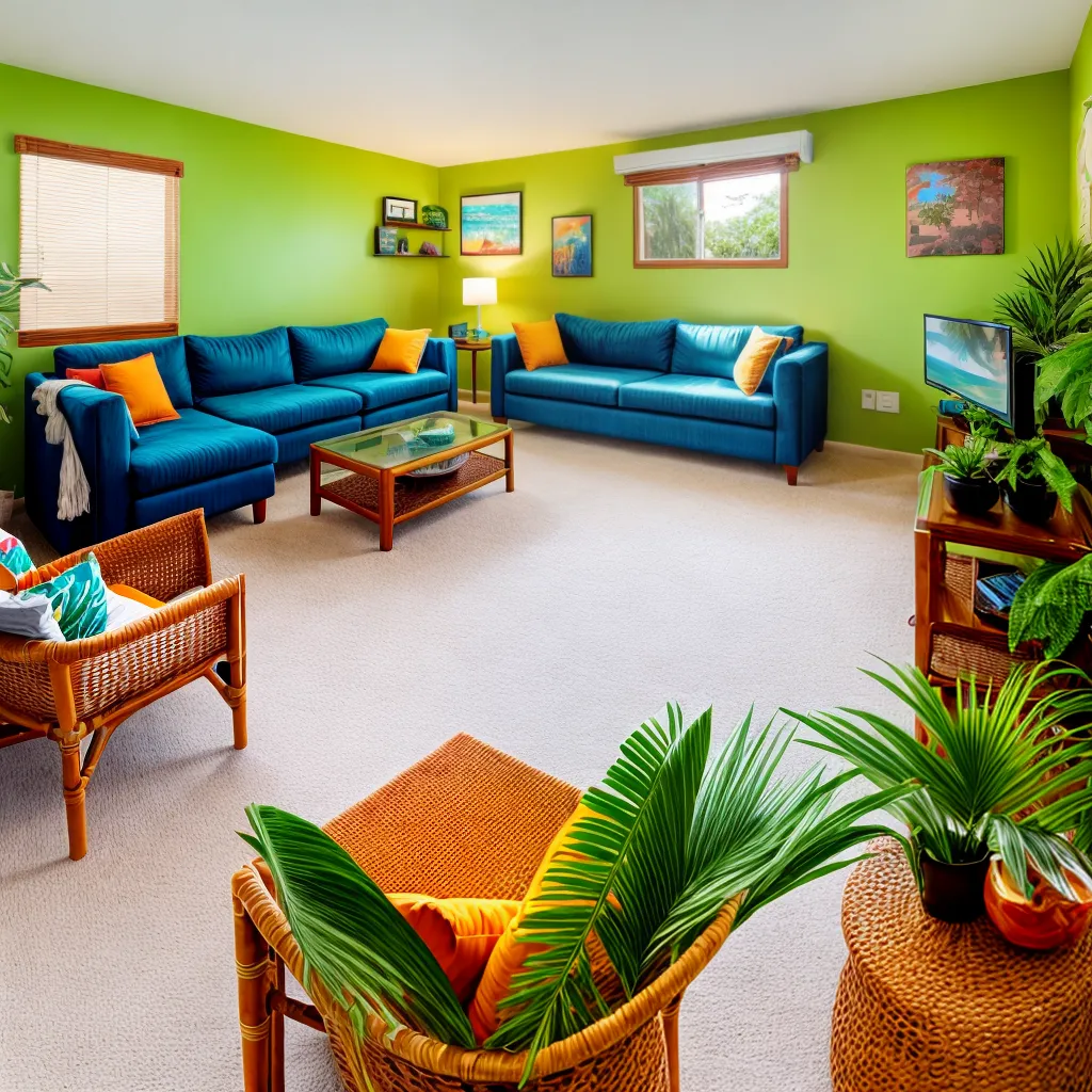 sala tropical verde natural