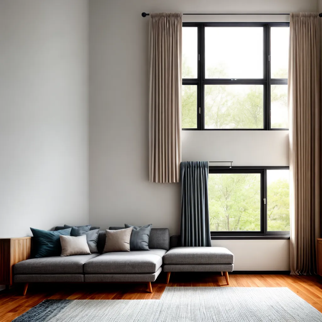 sala estar janela cortinas sofa conforto