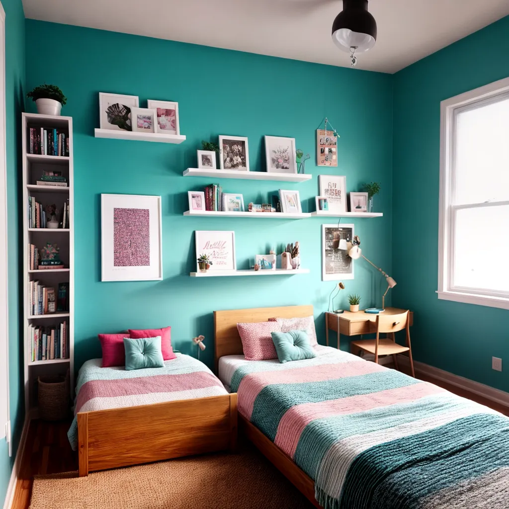 quarto adolescente vibrante acolhedor