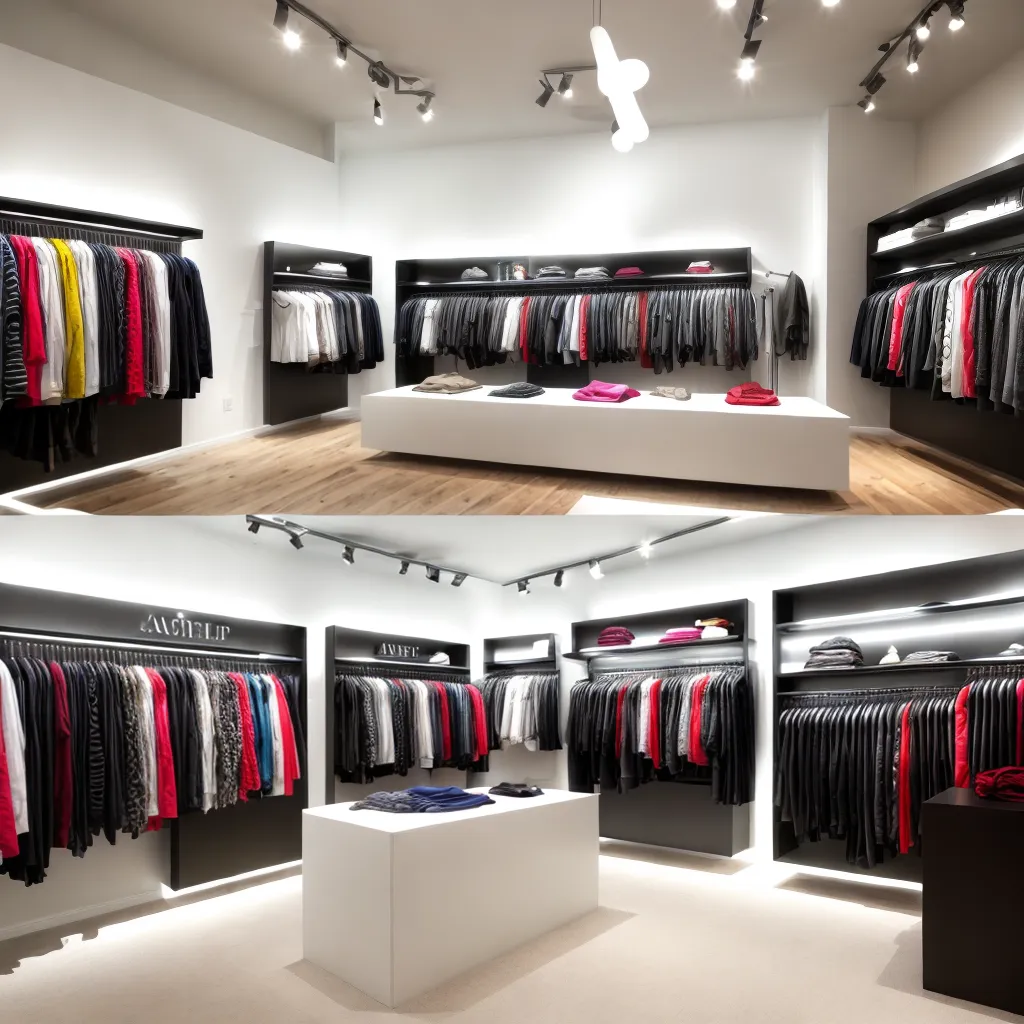 loja roupas moderna interior iluminacao