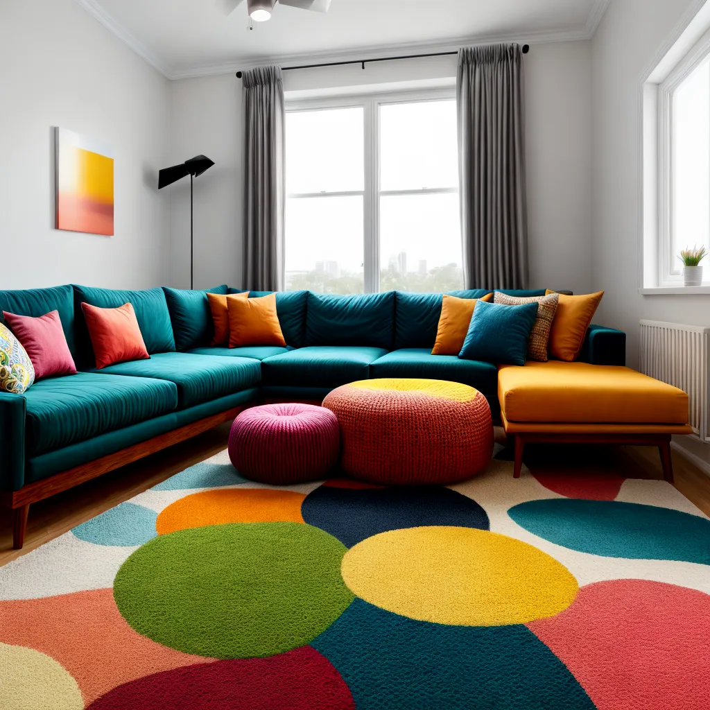 sala colorida almofadas vibrantes