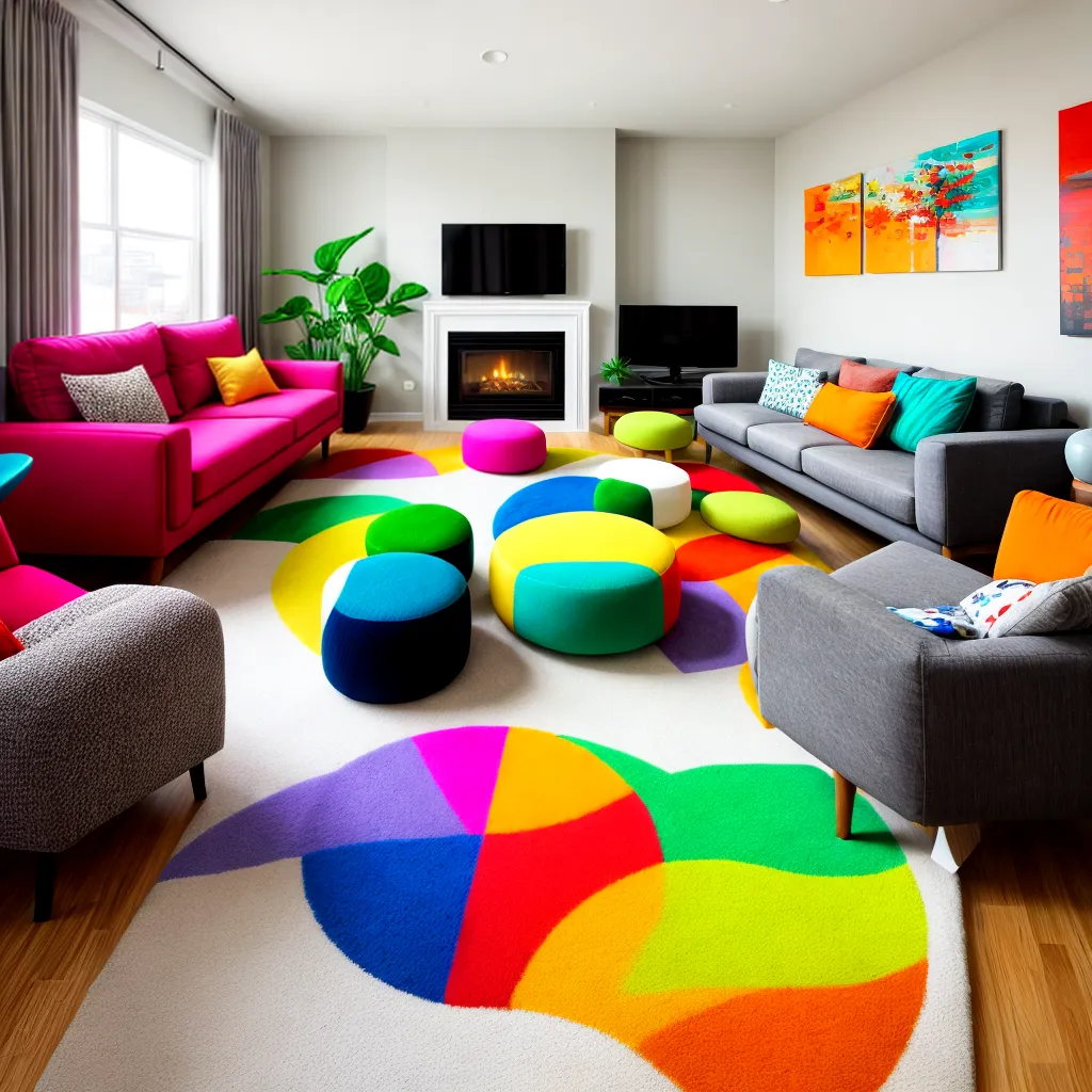 sala colorida decoracao plastico