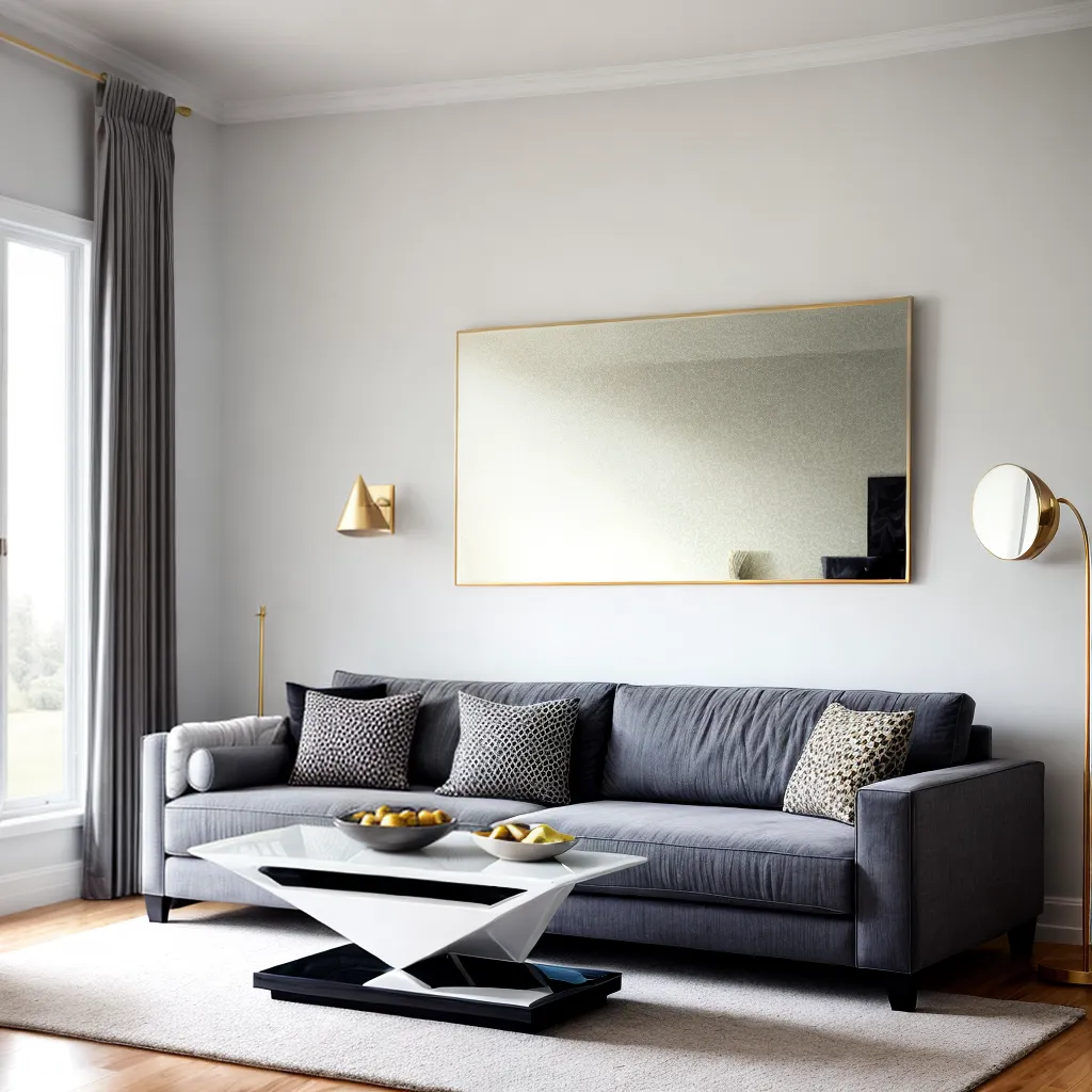 sala espelho decorativo sofa moderno