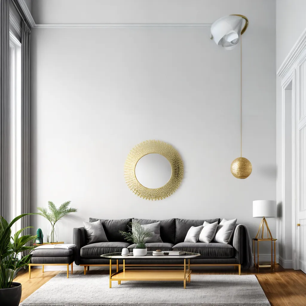 espelho decorativo sala iluminada