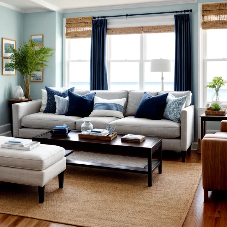Decoração para casas de praia com decoração navy
