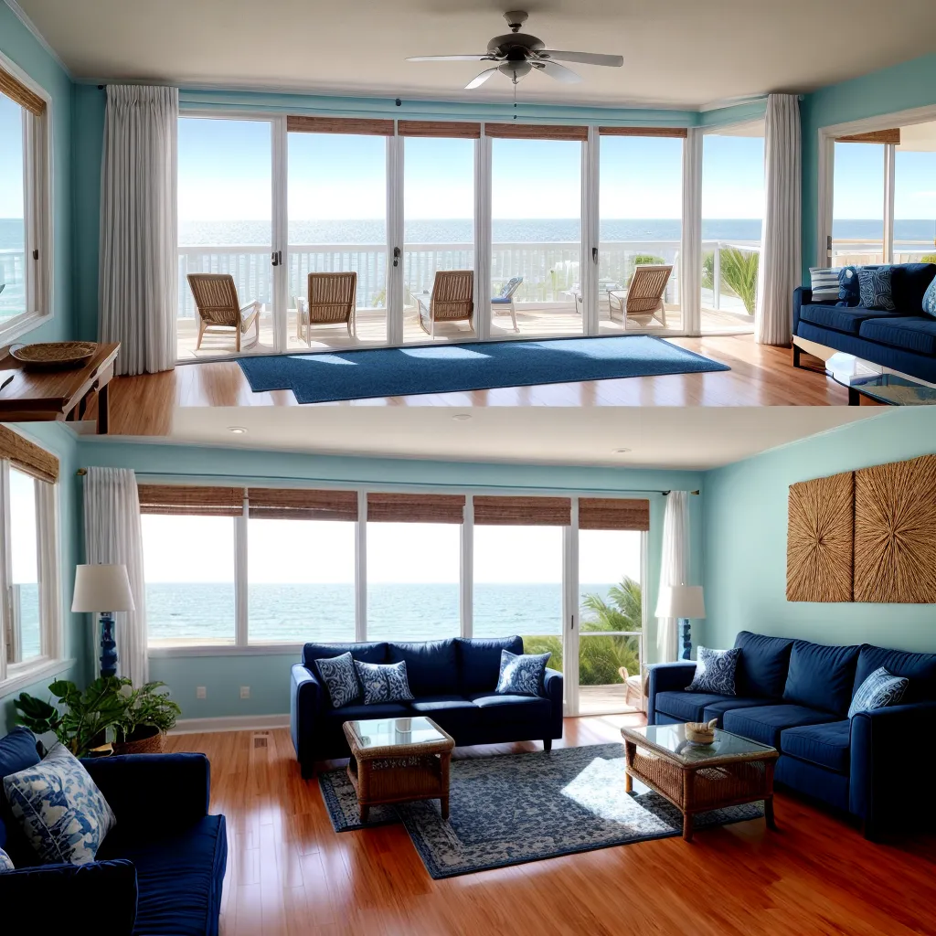 decoracao casa praia marinho sala