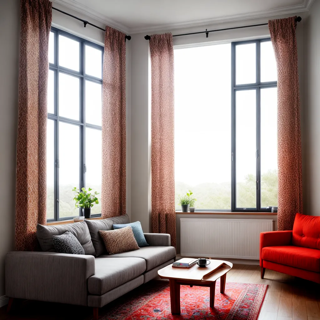 sala estar janelas cortinas vibrantes 1