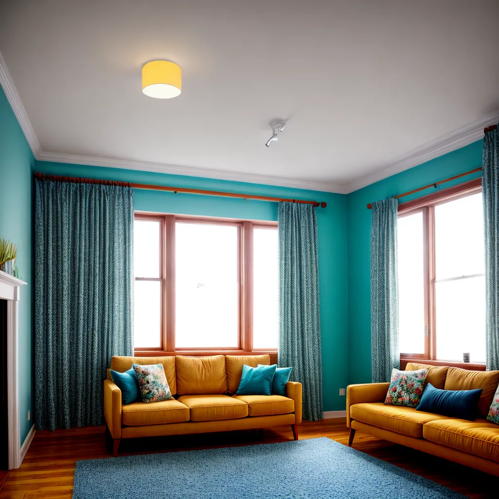 sala estar janelas cortinas florais 1