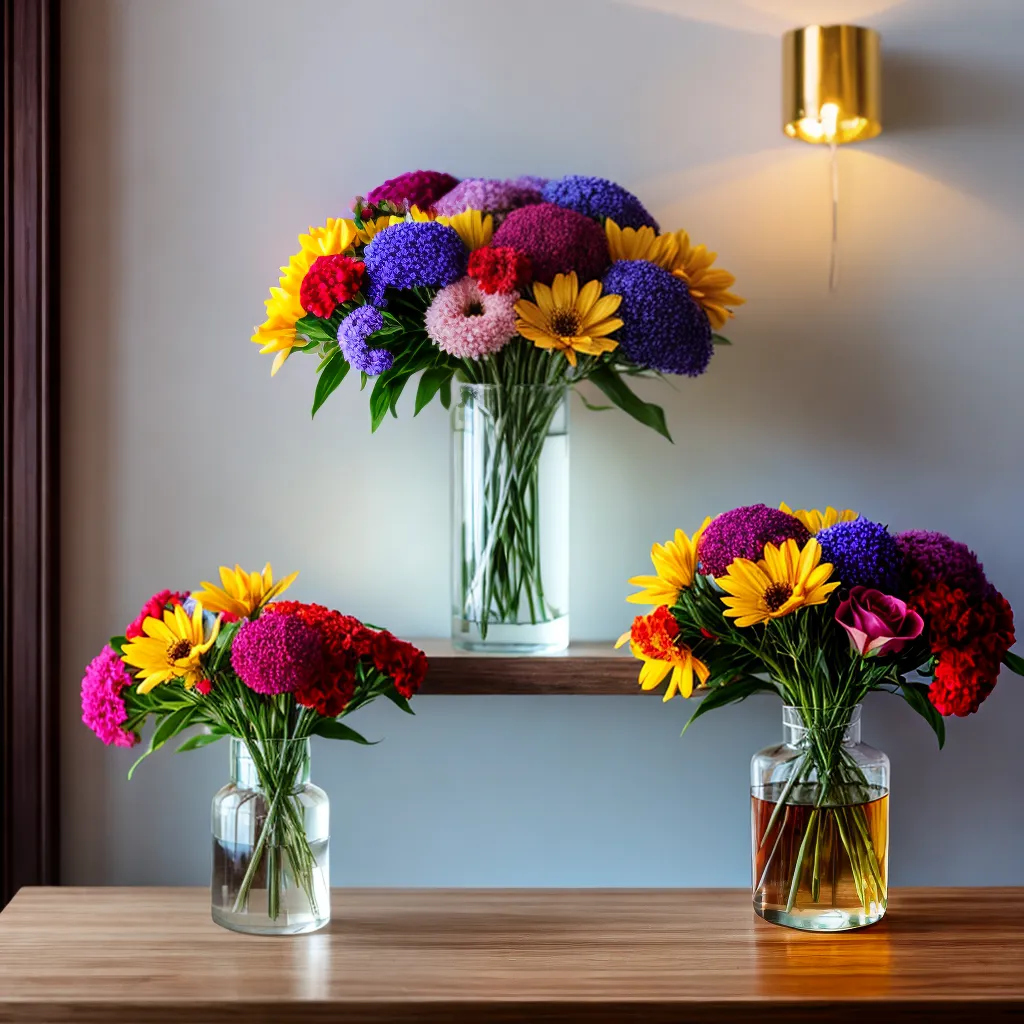 vaso vidro flores sol