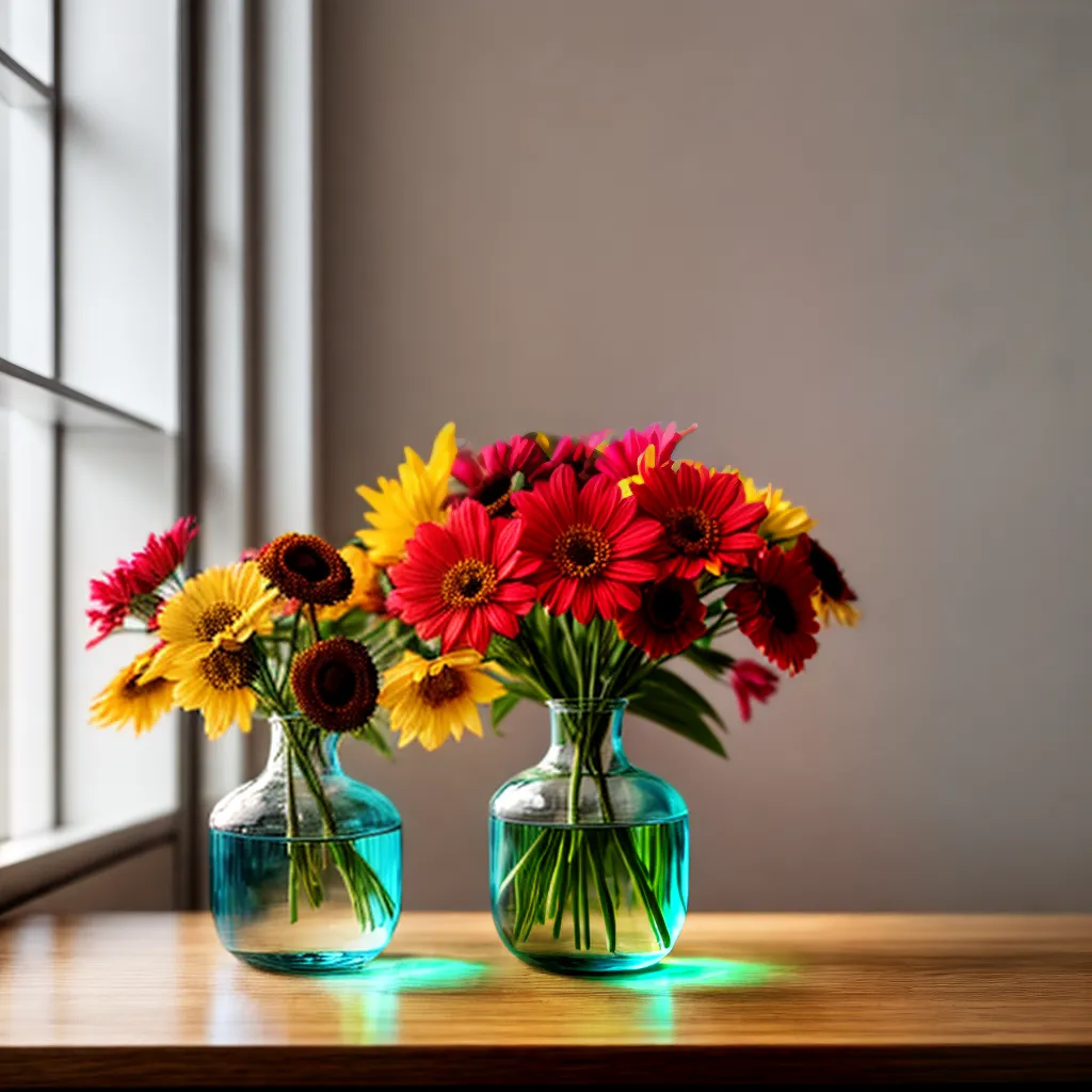 vaso vidro flores luz sol