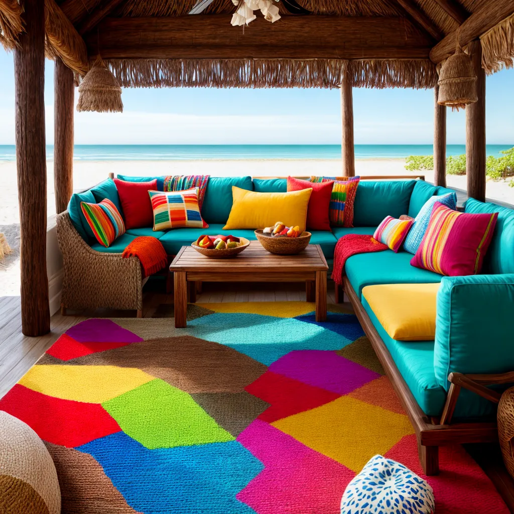 sala vibrante casa praia decoracao mexicana 1