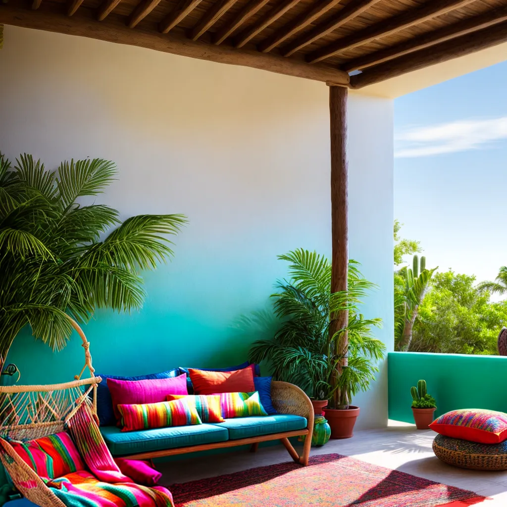 casa praia mexicana decoracao colorida