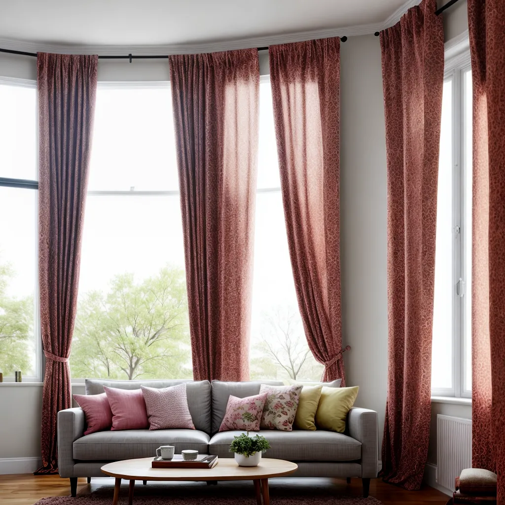 sala estar janelas cortinas florais 4