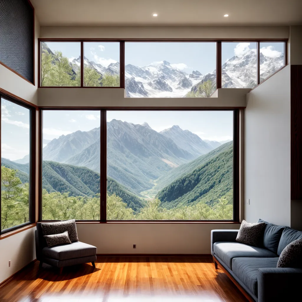 sala janelas paisagem natureza luz