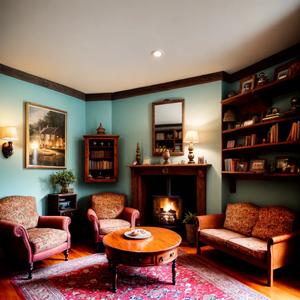 sala acochegante casa campo vintage