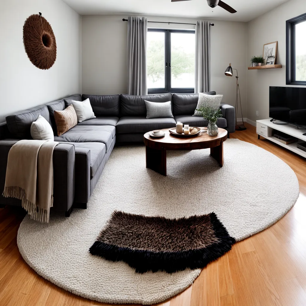 sala estar cowhide rustico elegante