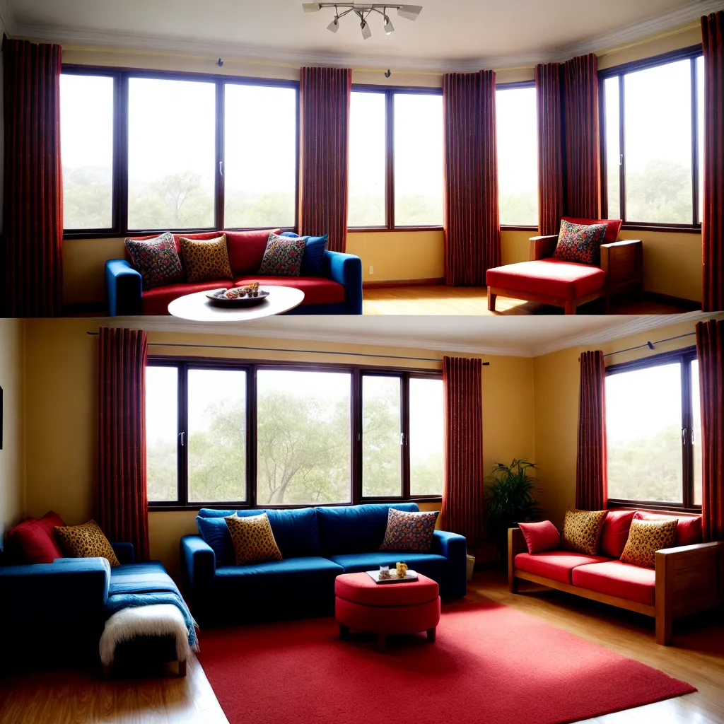 sala estar janelas cortinas etnicas 1