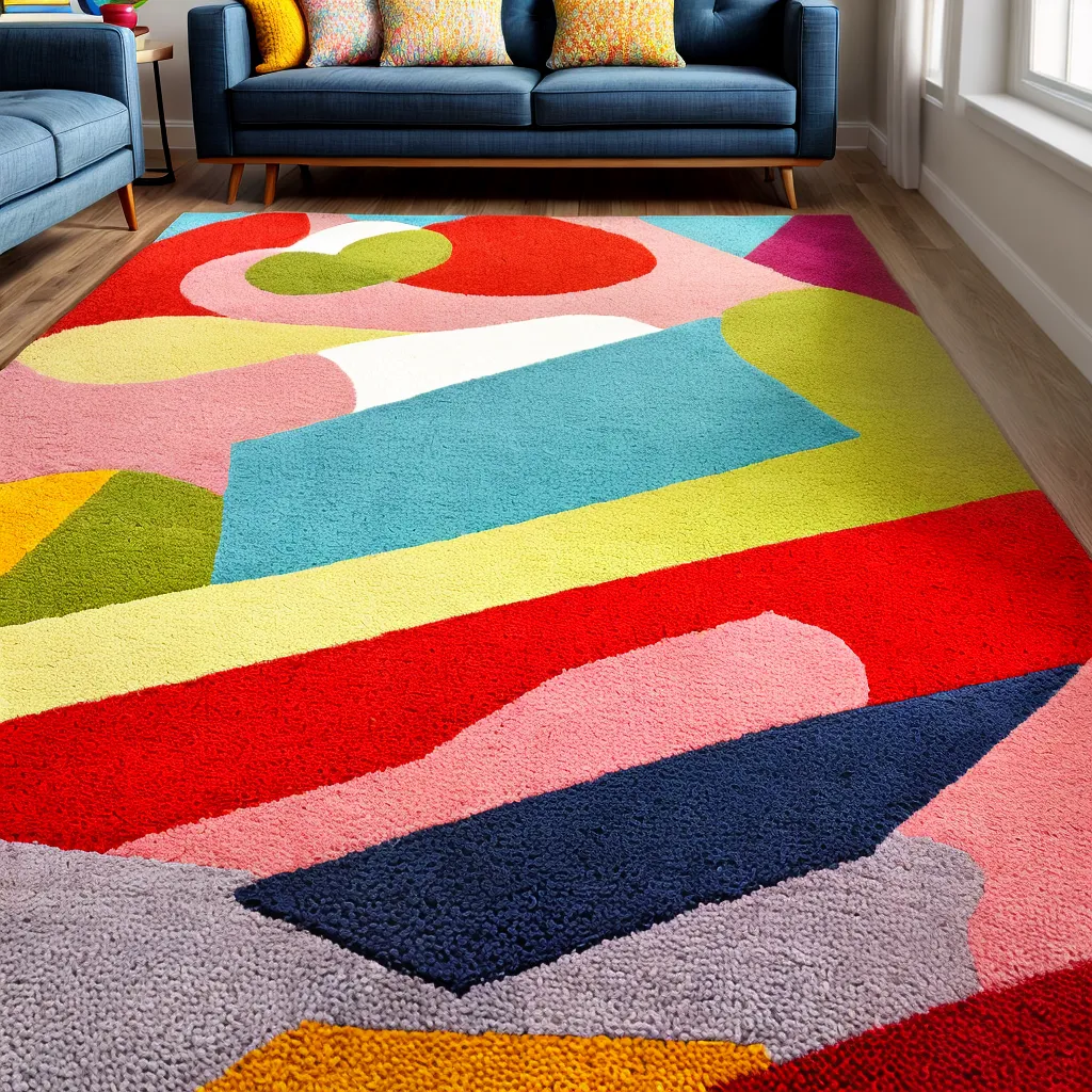 sala geometrica rug moderno