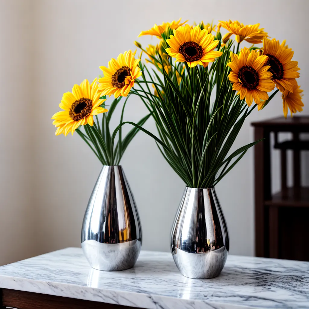 vaso metal martelado flores vibrantes