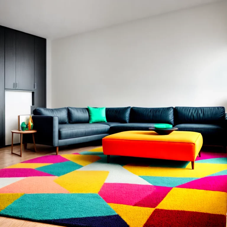 Como usar tapetes com estampa geométrica colorida na decoração