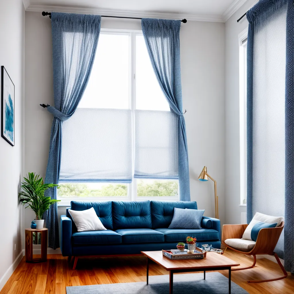 sala estar azul branco divertida