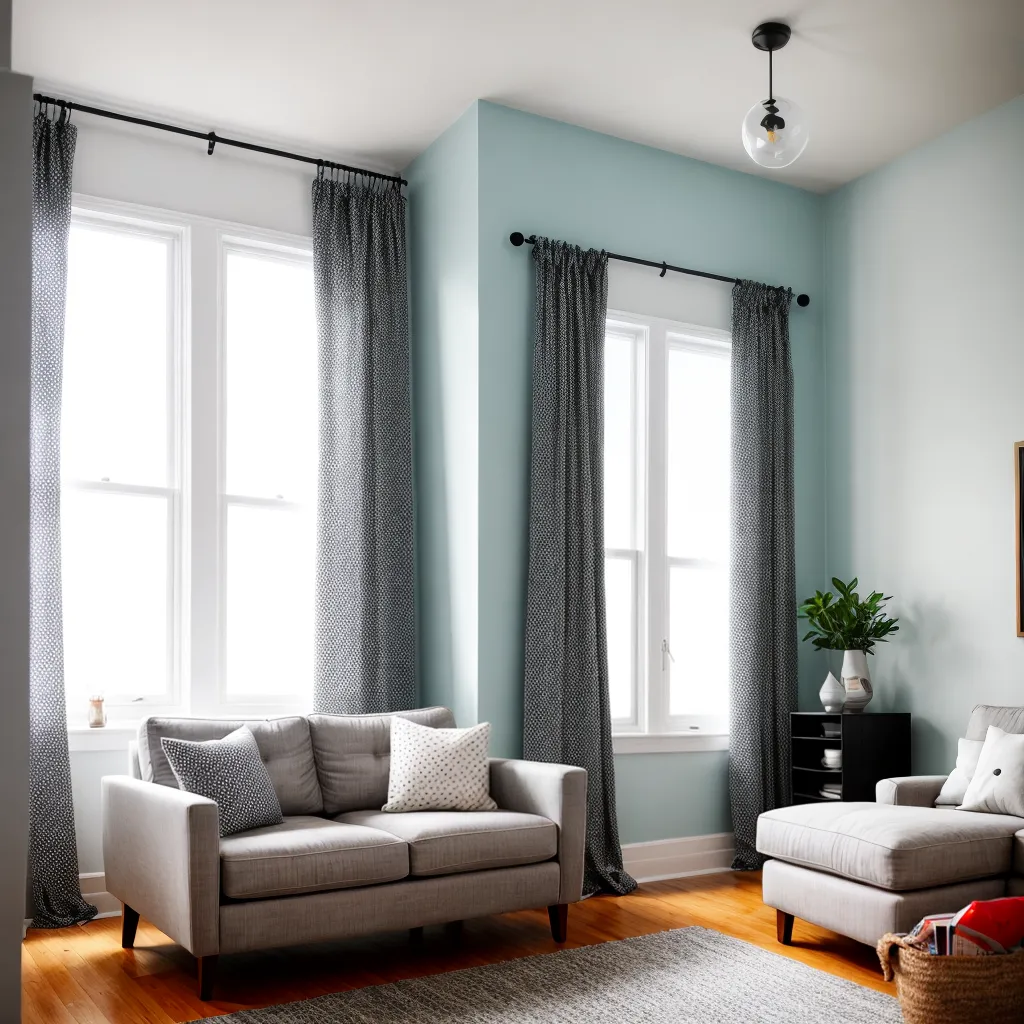 sala estar janelas cortinas bolinhas 2