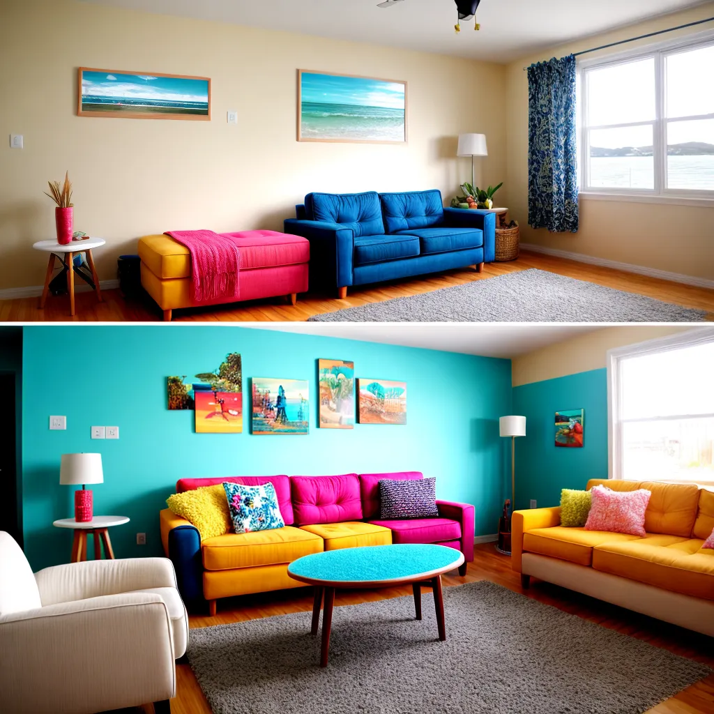 sala vibrante decoracao surf