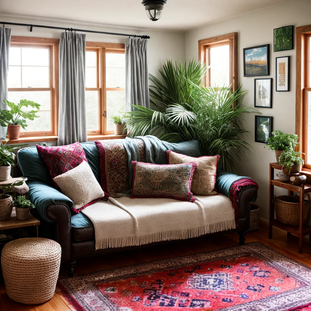 sala estar casa campo boho