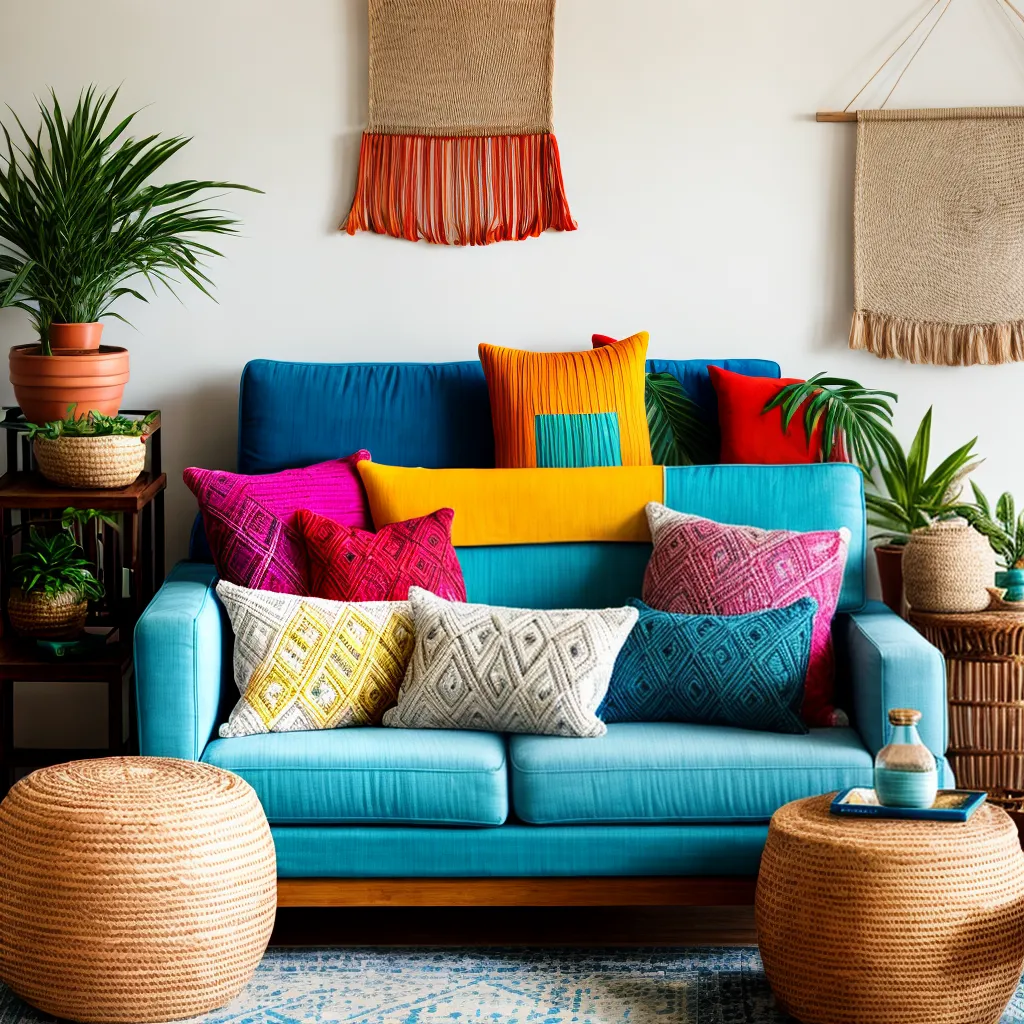 sala vibrante casa praia decoracao boho