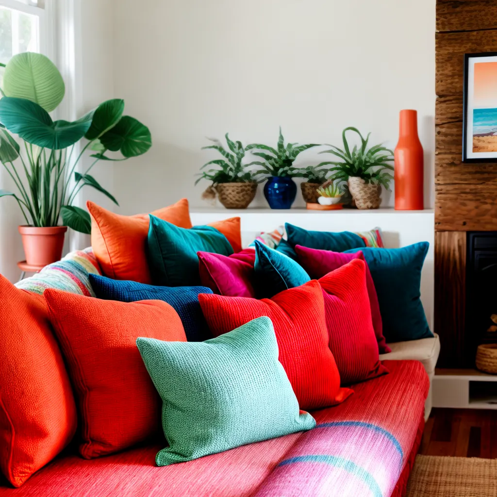 sala vibrante casa praia decoracao boho 1