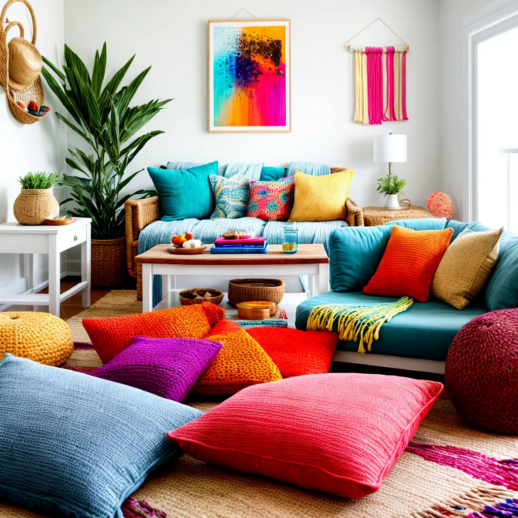 sala vibrante casa praia decoracao boho 2