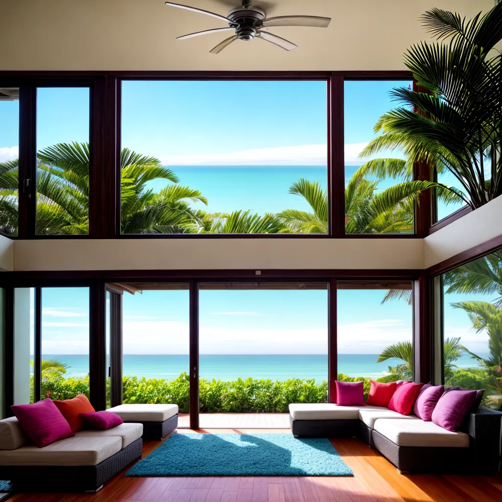 sala vibrante casa praia havaiana 1