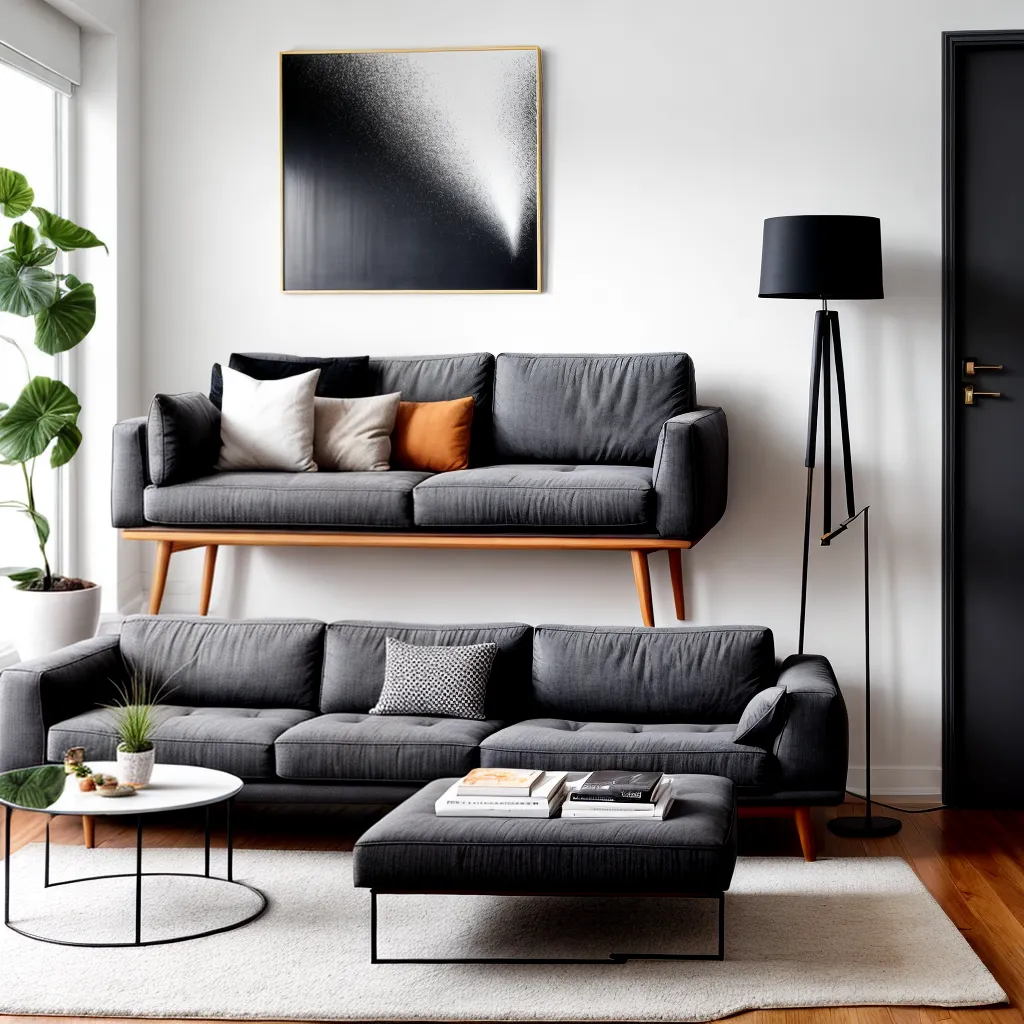 sala estar moderna sofa cinza 4