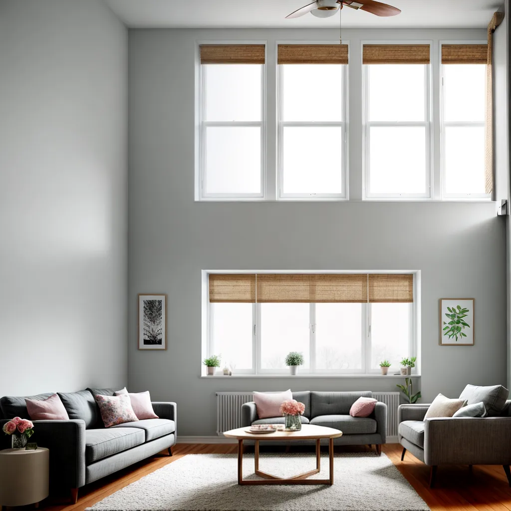 sala estar janelas florais pastel