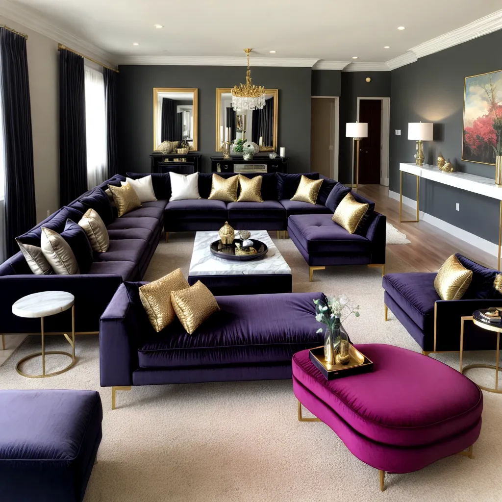 sala sofa veludo marmore