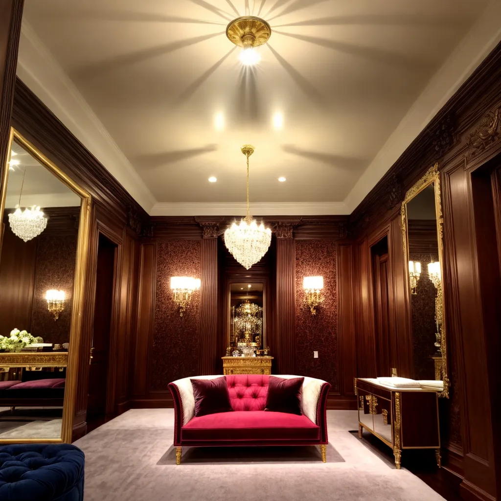 loja luxuosa chandelier moveis espelho