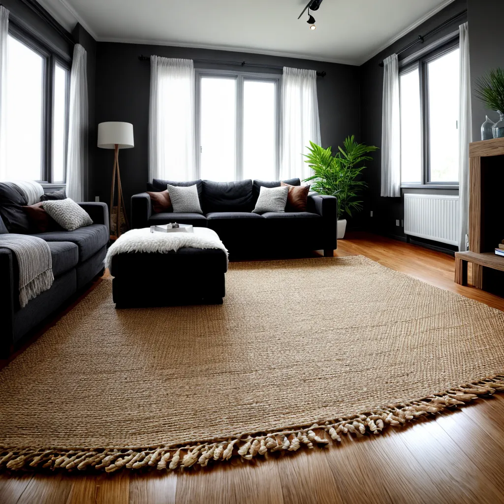 sala estar acoalhada piso madeira sisal