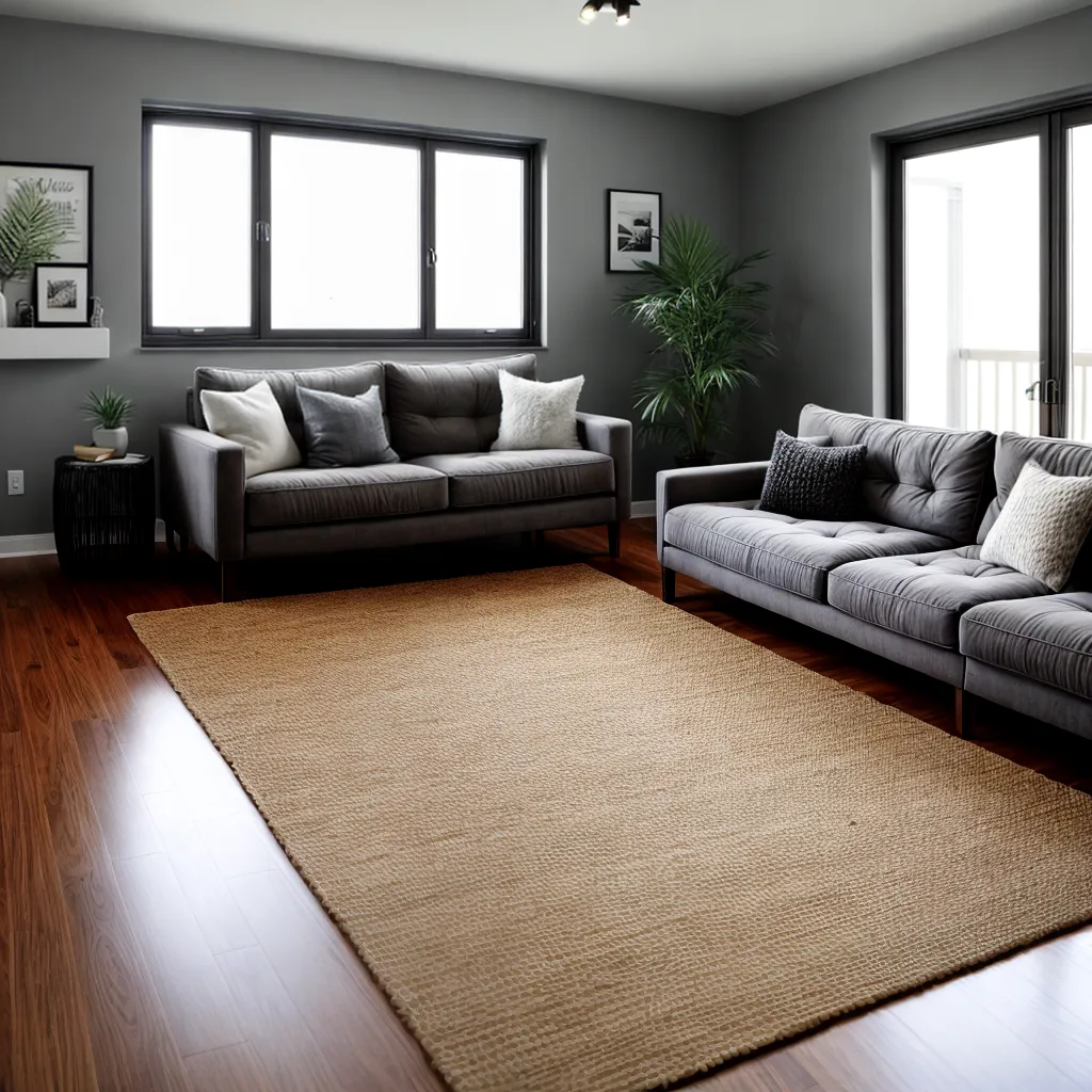 sala estar acoalhada tapete sisal