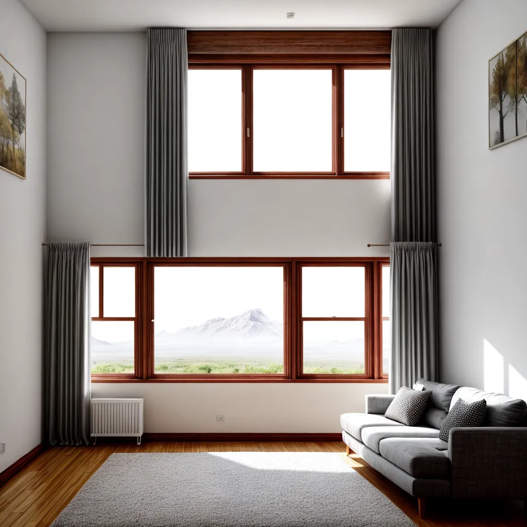 sala estar janelas cortinas passaros 1