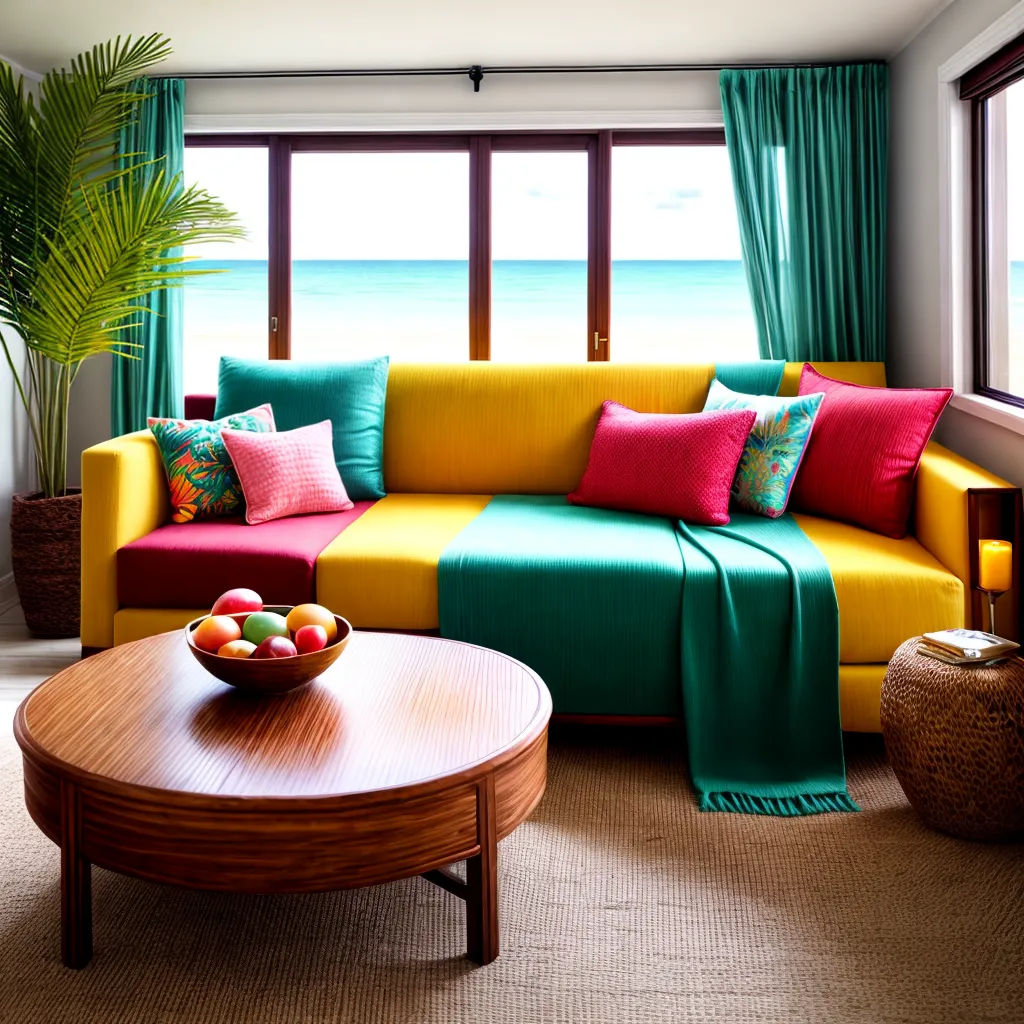 sala tropical sofa rattan decor 1