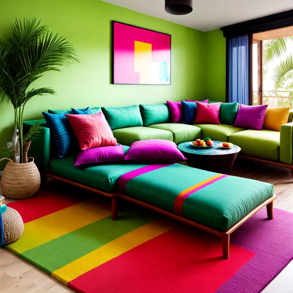 sala tropical sofa rattan decoracao