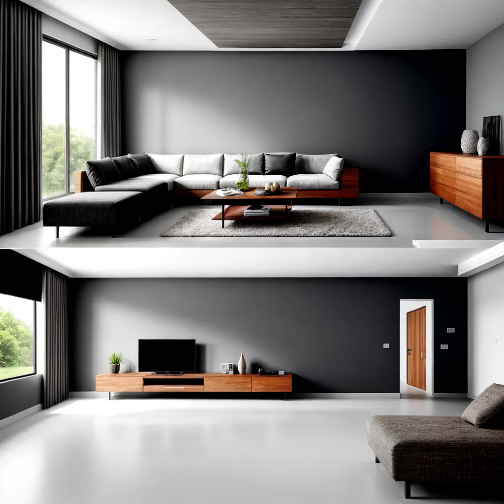 sala minimalista moderna neutra