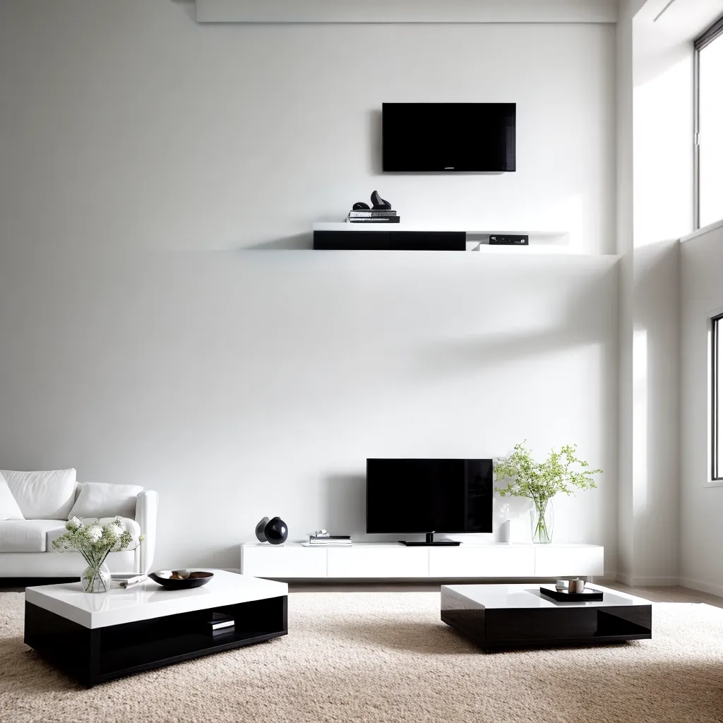sala branca minimalista sofa vidro