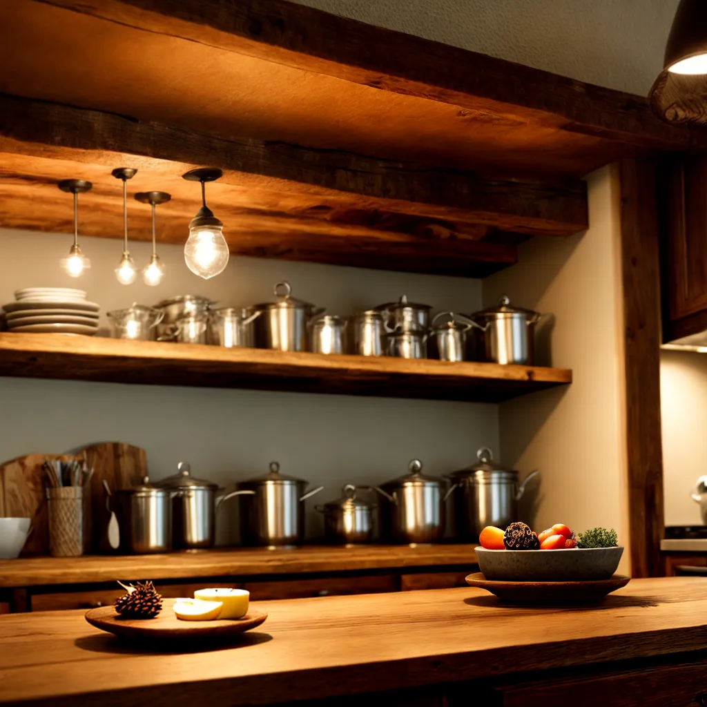 cozinha rustica madeira potes decoracao