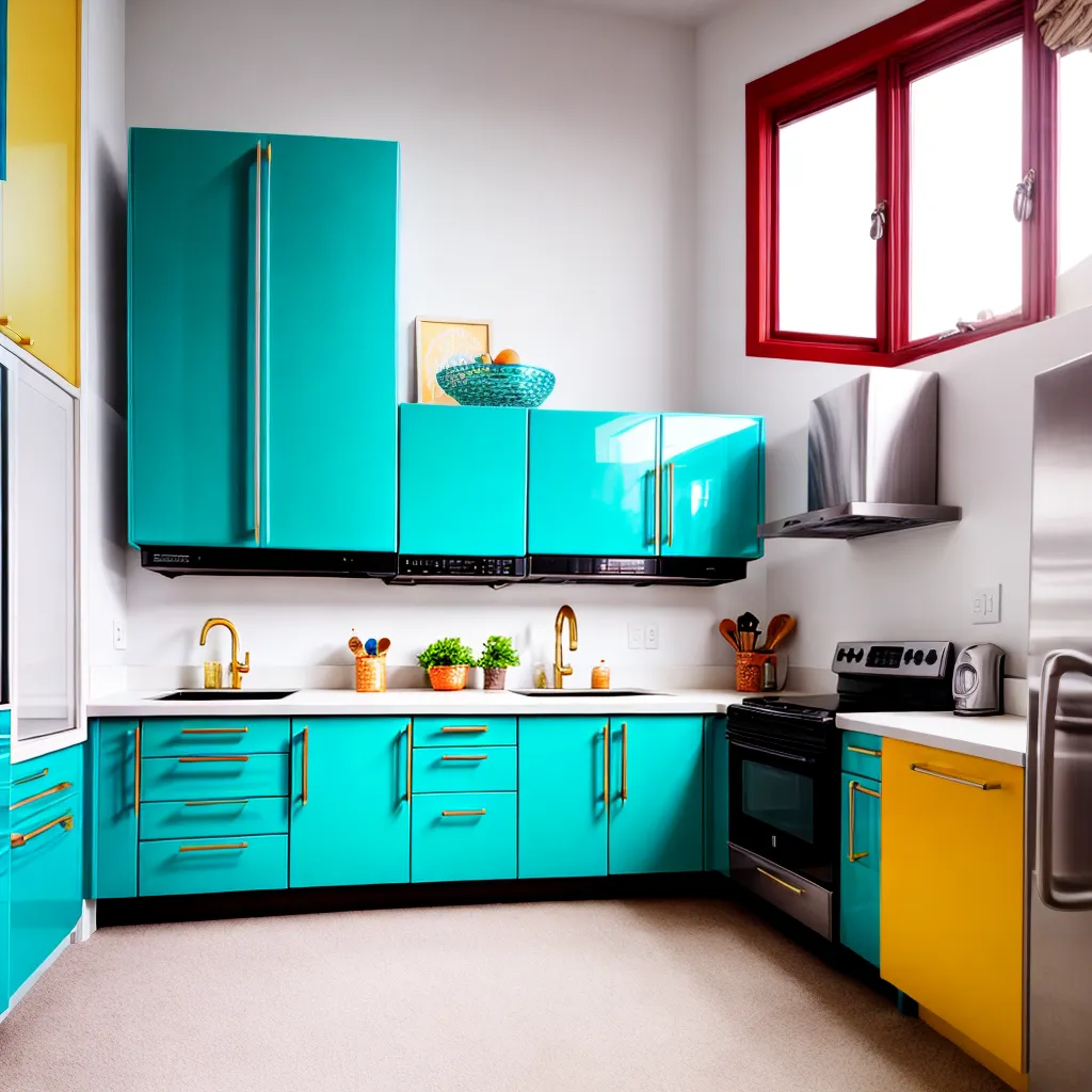 cozinha retro azul pastel eletrodomesticos