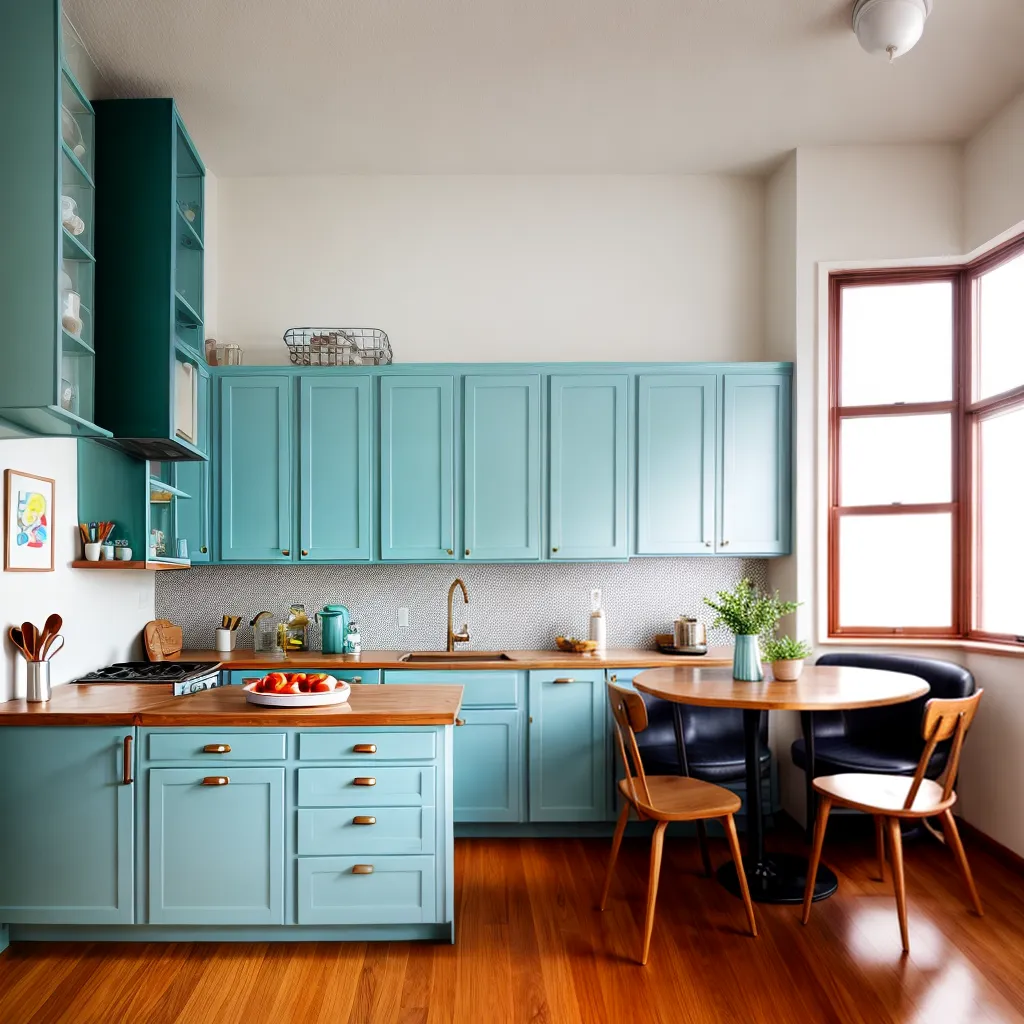 cozinha retro azul estilo vintage