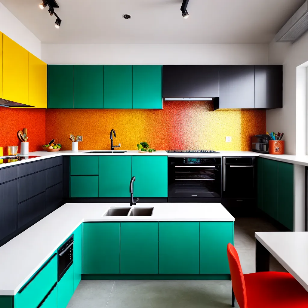 cozinha vibrante hidraulica azulejos moderno