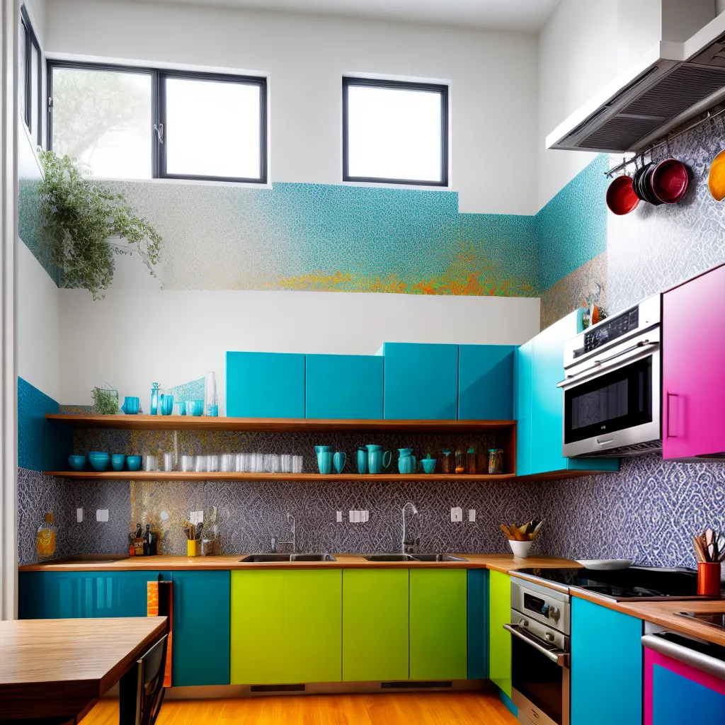cozinha vibrante hidraulica azulejos coloridos