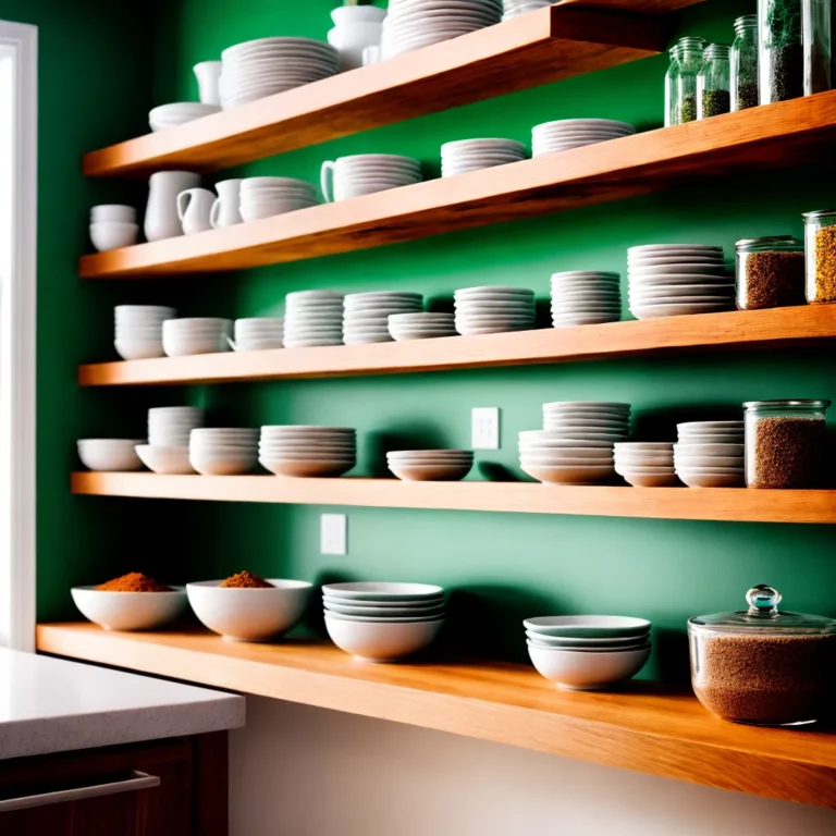 Organização de cozinhas com prateleiras abertas