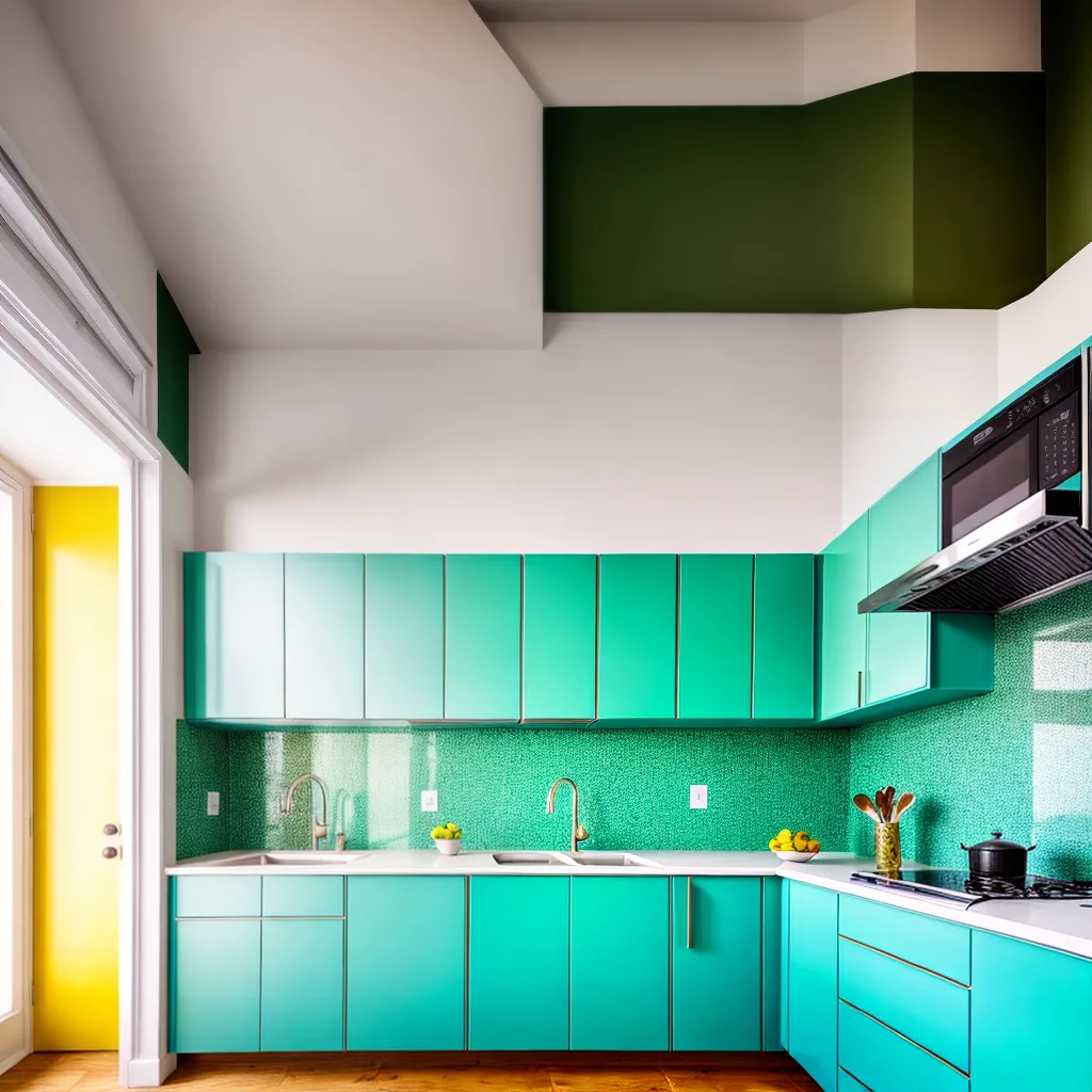 cozinha vibrante backsplash colorido